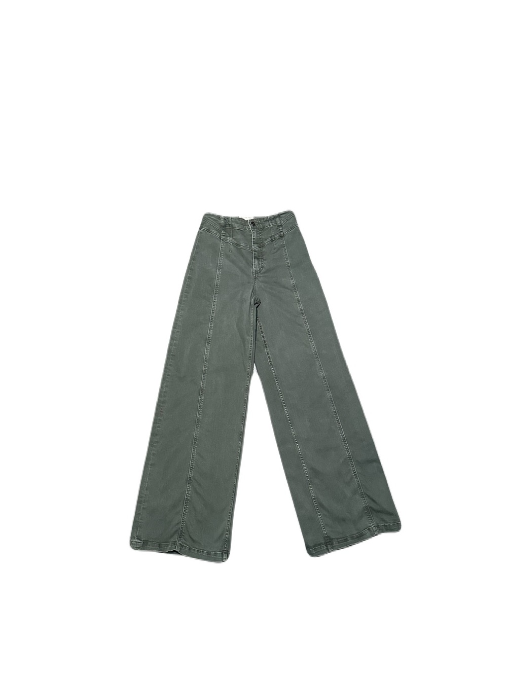 We The Free People Libre Stretch Wide Leg Pants Size 27 Green Thyme